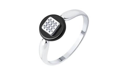 Кольцо серебряное Diamant с керамикой и фианитами