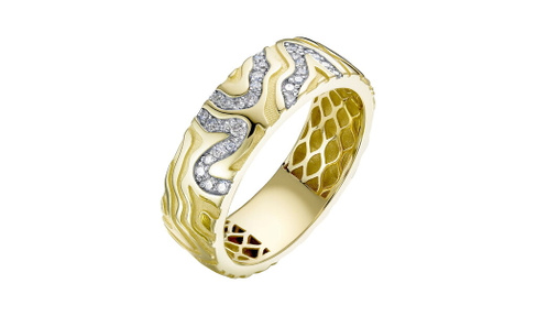 Кольцо обручальное золотое Ювелирные традиции с бриллиантами