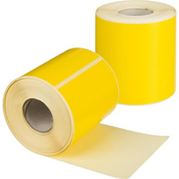 Термотрансферные этикетки 100х300 мм бумажные полуглянцевые желтые (диаметр втулки 40 мм, 150 штук в рулоне)