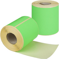 Термотрансферные этикетки 100х300 мм бумажные полуглянцевые зеленые (диаметр втулки 40 мм, 150 штук в рулоне)