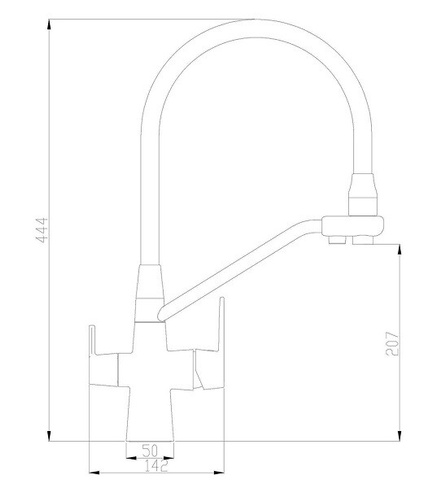 Смеситель для кухни ZORG Steel Hammer (SH 903-6 SATIN) с подключением к фильтру, сатин