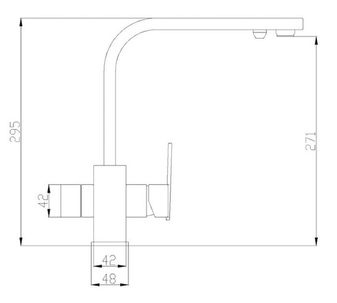 Смеситель для кухни ZORG Steel Hammer (SH 905 SATIN) с подключению к фильтру, сатин