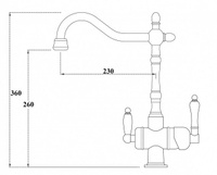 Смеситель для кухни ZORG Sanitary (ZR 326 YF NICKEL) с подключением к фильтру, никель