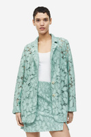 Кружевная мини-юбка H&M, мятно-зеленый