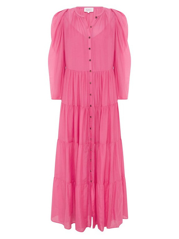 Платье макси Willa из хлопка и шелка Bird & Knoll, розовый