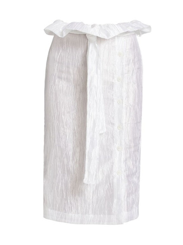 Плиссированная юбка из мятой тафты IZAYLA, белый