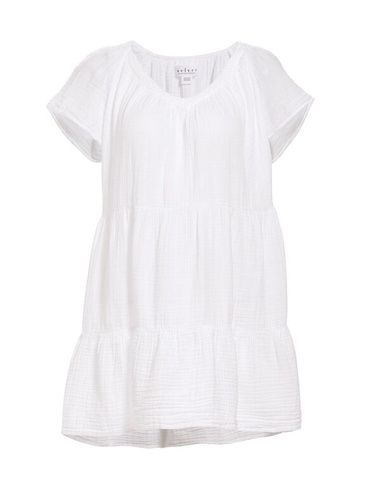 Ярусное мини-платье Eleanor Gauze Velvet by Graham & Spencer, белый