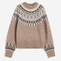 Свитер H&M Jacquard-knit, бежевый