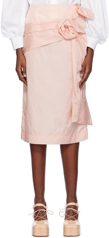 Розовая прессованная юбка-миди Simone Rocha