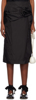 Черная юбка-миди с прессованной розой Simone Rocha