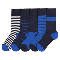 Комплект из пяти пар носков с разными принтами 39/42 синий