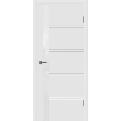 Дверь межкомнатная остекленная Бостон 80x200 см эмаль цвет белый VFD