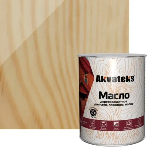 Масло деревозащитное для стен и потолков Akvateks цвет прозрачный 0.75 л АКВАТЕКС None