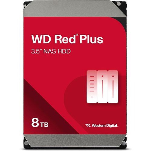 Жесткий диск WD Red Plus WD80EFPX, 8ТБ, HDD, SATA III, 3.5"