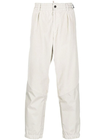 Moncler Grenoble брюки с отделкой в рубчик, серый