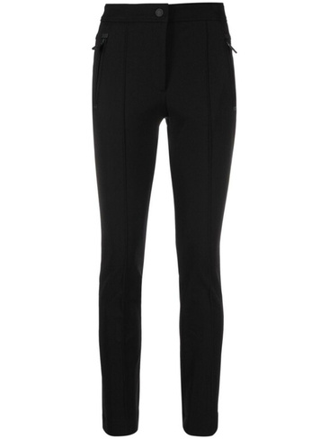 Moncler Grenoble брюки с завышенной талией и нашивкой-логотипом, черный