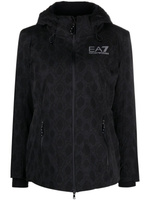Ea7 Emporio Armani лыжная куртка с принтом, черный