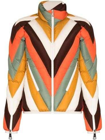 Khrisjoy стеганая куртка с узором шеврон, оранжевый