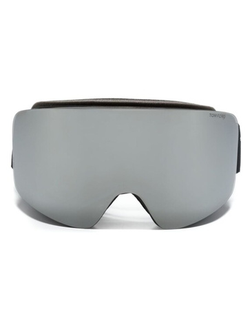 TOM FORD Eyewear лыжная маска с зеркальными линзами и логотипом, черный