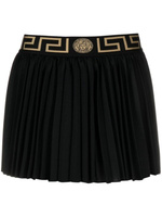 Versace юбка-шорты со складками и узором La Greca, черный