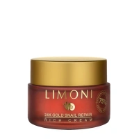 LIMONI Крем для лица с золотом и экстрактом слизи улитки / Snail Repair 24K Gold Rich Cream 50 мл