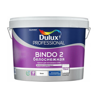 Краска воднодисперсионная, Dulux, Professional Bindo2, акриловая, для потолков, моющаяся, глубокоматовая, снежнобелая, 9