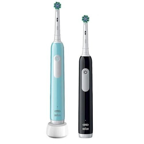 Набор электрических зубных щеток Oral-B Pro Series 1 насадки для щётки: 2шт, цвет:бирюзовый и черный [80714511]