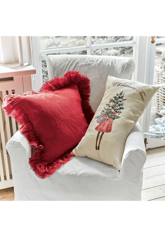 Комплект чехлов на подушки Christmas Time белый/красный, 2 шт Loberon, цвет Gesamt Breite Rot