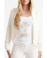 Женская спортивная куртка с воротником-стойкой и рисунком на спине Heritage Juicy Couture, белый