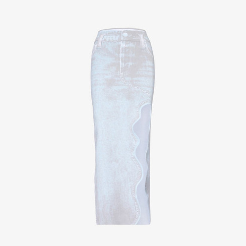 Трикотажная юбка миди lily с волнистой отделкой из переработанной вискозы и вискозы Ph5, серый