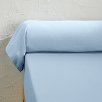 Наволочка на подушку-валик однотонная из стираного хлопка Scenario 85 x 185 см синий