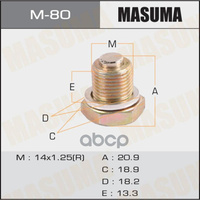 Болт Маслосливной A/T С Магнитом (С Шайбой) Renault 14X1.25(R) Masuma M-80 Masuma арт. M-80