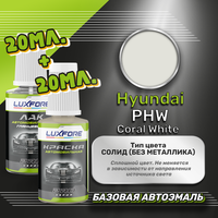 Luxfore подкраска для царапин и сколов Hyundai PHW Coral White 20 мл + лак 20 мл комплект