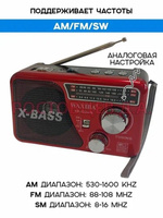 Радиоприемник аккумуляторный WAXIBA с фонарем, FM, USB и SD картой