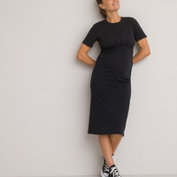 Платье для периода беременности прямое короткие рукава S черный