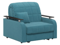 Кресло-кровать Франческо Бирюзово-голубой, велюр, Независимый пружинный блок, Без ящика