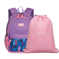 Рюкзак Torber Class X Mini, сиреневый/розовый с орнаментом, 35,5x25x12 см T1801-23-Lil