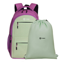 Рюкзак Torber Class X, розовый/салатовый, 45x30x18 см T2602-23-Gr-P