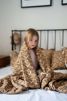 Бархатное утепленное детское одеяло Flower Styles La Millou, бежевый