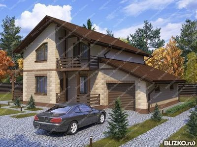 Строительство жилого дома двухэтажного с гаражом из теплоблока 148.04 кв.м
