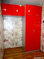 Шкаф корпусный с распашными дверцами ЛДСП красный на заказ