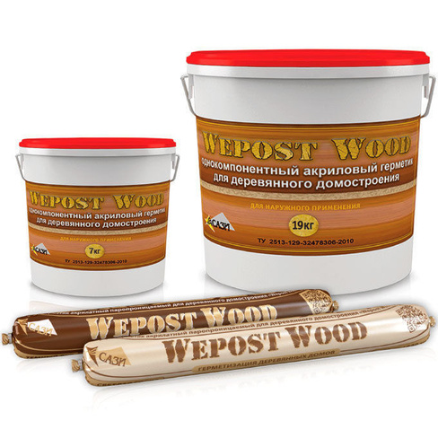 Герметик Wepost Wood для швов деревянных домов 15 кг