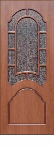 Межкомнатная дверь, Глория, со стеклом, орех темный крупный