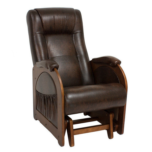 Кресло качалка-глайдер "Модель 48", к\з "коричневый", "орех"
