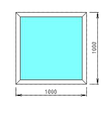 Пластиовое окно одностворчатое KBE 1000х1000 двухкамерное