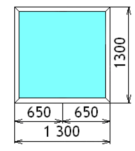Пластиковое окно одностворчатое REHAU 1300х1300 четырехкамерное