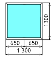 Пластиковое окно одностворчатое KBE 1300х1300 однокамерное