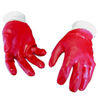 Перчатки х/б PROTON с эласт манж обливные красные гладкие