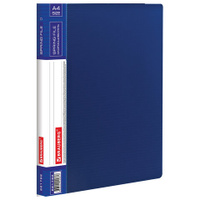 Папка с металлическим скоросшивателем и внутренним карманом BRAUBERG Contract синяя до 100 л. 07 мм бизнес-класс