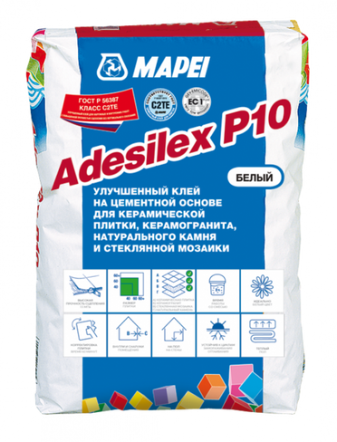 Клей для плитки Adesilex P10 белый, 25кг